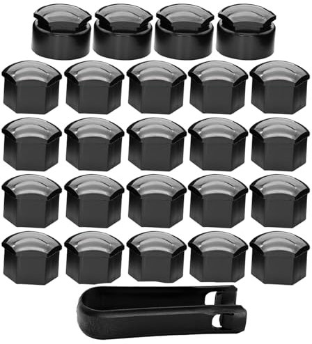 XUKEY 24 Pezzi Copri Bulloni Ruota 17 MM Tappo Universale per Dado Ruota, Tappi di Plastica, Tappi di Copertura per Viti, Copridadi Esagonali per Pneumatici (17 mm)