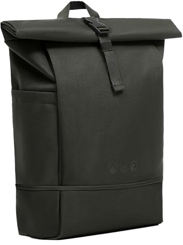 SONS OF ALOHA Roll-Top Rucksack Damen & Herren - NALU groß - Rolltop mit Laptopfach 16 und Schuhfach für Uni Fahrrad Business - recycelt wasserabweisend grün