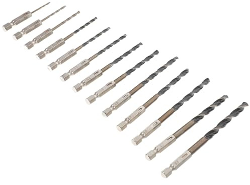 DOITOOL Hss Bohrer mit 1,5-6,5mm 13 Stück aus 4341 Schnellarbeitsstahl für Holzbearbeitung und Kupfer Geeignet für Schreinerarbeiten und Kunststoff