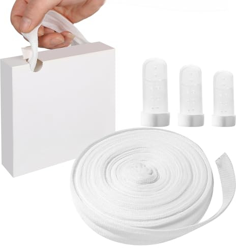 Bandage tubulaire en gaze pour doigt - 2 cm x 20 m - Rouleau de bandage de rétention en coton pour pouces et orteils - Avec 3 attaches de doigt