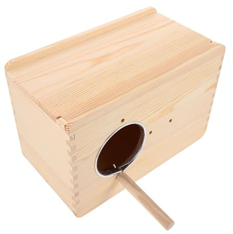 DOITOOL Nistkasten für Sittiche und Wellensittiche aus Massivem Holz Wetterfeste Aufzuchtbox mit Isolierung Hängendes Nistnest für Nymphensittiche Unzertrennliche und Zebrafinken
