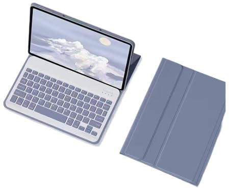 HongHeFu Zubehör, Detachable Keyboard Tablet Leather Case Suitable for Huawei Matepad Air 11.5 inch 2023(Keyboard+Lavender Gray)