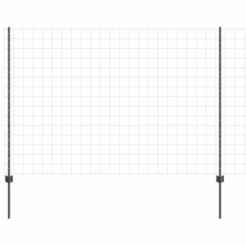 Xhnifbn Stahl-PVC Zaun 160 cm hoch 10 m lang Grau Modernes Design Robuster Sichtschutz für Garten Balkon & Hunde 1000 x 2,7 x 160 cm