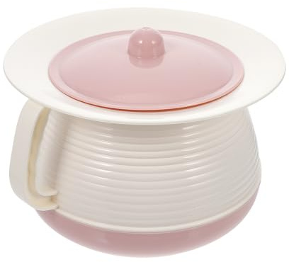 Abaodam Pot de Chambre pour Adulte Rose en Plastique Épais avec Couvercle et Poignée Stable, Pot de Chambre Domestique Adapté aux Personnes Âgées et Garçon et Filles Réutilisable