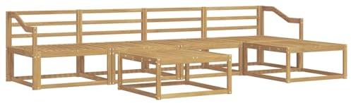 vidaXL Outdoor-Sofagarnitur 6 pcs Weiß 79 x 79 x 37 cm, Patio-Lounge-Set, modernes Outdoor-Sofa, wetterfestes Gartenmöbel, Akazienholz