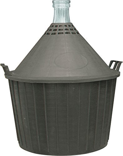 Damigiana in un cesto di plastica per la produzione di vino domestico 5/10/15/20 o 25 l. Carboy., Vetro plastica, 5 l
