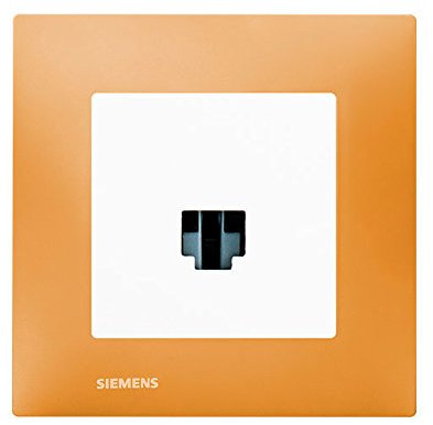 Prise RJ45 Blanc Delta Viva + Plaque Orange