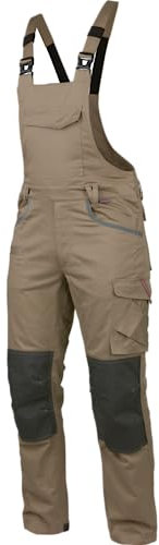 WÜRTH MODYF Arbeitslatzhose Stretch X - professionelle Arbeitshose für Herren - Latzhose mit Reißverschluss - in der Größe 66 in Beige