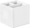 OSCO White Faux Leather Pen Pot | 3 Sections | Pencil Holder | Desk Tidy | Office Organiser | Makeup Storage | Cosmetics Display | H10.0 x W10.0 x D10.0 cm |
