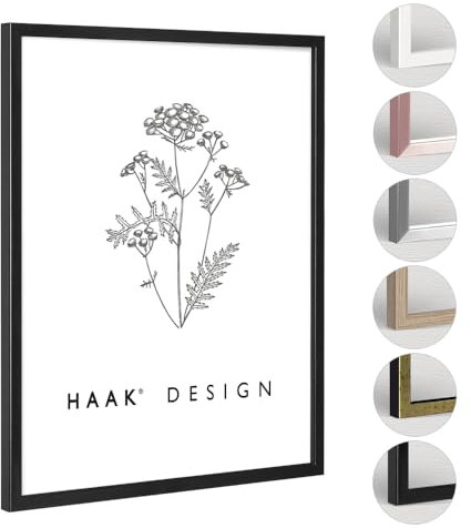 HaakDesign Bilderrahmen Posterrahmen Sunny perfekt für Ihr Poster Bild in Schwarz (matt) mit Acrylglas 40 X 60 cm