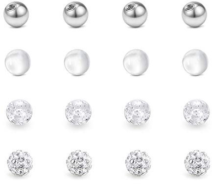 Briana Williams Piercing Kugeln Set 1.2mm 16G Gewinde Ersatzkugel Schraubkugel Acryl Plastik Edelstahl