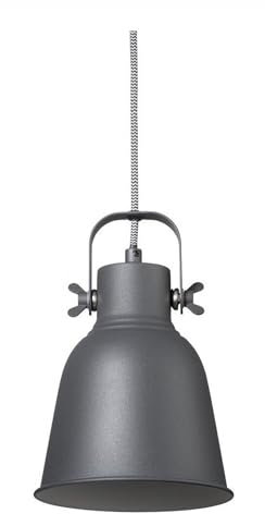Pendelleuchte ADRIAN 16, IP20, Ø 16cm, E27, Metall mit Stoffkabel, verstellbar, anthrazit