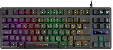 Mars Gaming MKTKL, teclado H-mecánico Negro RGB 8 efectos, antighosting, español