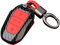 Happyit Coque en Fibre de Carbone ABS + Silicone Clé de Voiture Couverture Cas Porte-clés pour Peugeot 301 408 508 2008 3085 3008 307 206 3 Boutons (Rouge)
