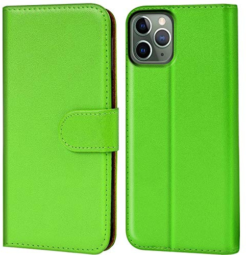 Verco iPhone 11 Pro Max Hülle, Handyhülle für Apple iPhone 11 Pro Max Tasche PU Leder Flip Case Schutzhülle Brieftasche (6,5 Zoll) - Grün