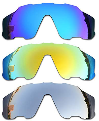 SOODASE Para Oakley Jawbreaker Gafas de sol Azul/Dorado/Plata Lentes de repuesto polarizadas