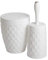 Addis Diamond Style Bathroom Swing Bin & Toilet Brush with Internal Detergent Injection Handle System Twin Set, White