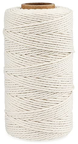 jijAcraft 100M Bäcker Bindfäden, Beige Baumwollschnur 2mm, Baumwoll-Garn zum Küche, Bastelschnur, ideal für Binden von Fleisch, Wurst Machen, Heimarbeiten Basteln, DIY Dekorieren