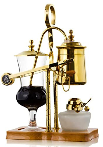 Siphon Coffee Maker Belgian Belgium Royal Family Balance Syphon Coffee Maker Classic and Elegant Design,Gold