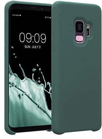 kwmobile Hülle kompatibel mit Samsung Galaxy S9 Hülle - Silikon Handy Case - Handyhülle weiche Oberfläche - kabelloses Laden - Blaugrün