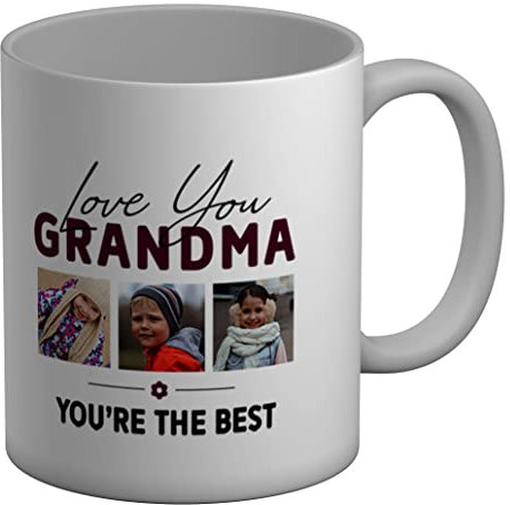 Shopagift Personalised Photo Mug Love You Grandma You're The Best White 11oz Large Cup