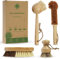 PROTEA Spazzola per piatti con testine di ricambio (set da 4) – spazzola sostenibile – riutilizzabile – in legno di bambù e fibra naturale – spazzole sostituibili – setole naturali