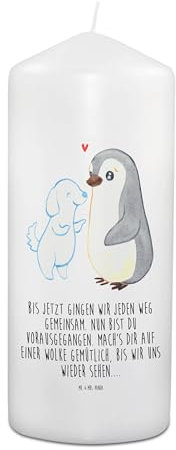 Mr. & Mrs. Panda Trauerkerze Trauer Hund - Kerze Für Verstorbene, Haustier, Tier, Zum Gedenken, Trauerlicht, Gestorben, Beileid, Kondolenzkerze, Mit Spruch