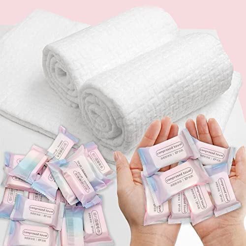 ERHAOG Komprimierte HandtüCher Tabletten 22 Stück - 40 x 25 cm Einweg Handtuch Einmal Handtücher Reise Handtuch Einmalhandtücher Erfrischungstücher für Erwachsene Wandern Küche Reise Zuhause