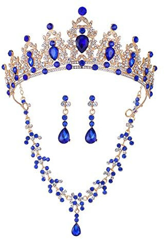 Geurlev Kristall-Tiaras und Kronen für Frauen, Prinzessinnen, Mädchen, Hochzeits-Tiara für Braut, Geburtstag, Cosplay, Strassstein, Strass