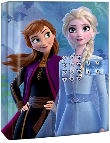 CARTOON Diario segreto elettronico per bambini Frozen II, Disney, Elsa e Anna, con suoni