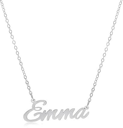 NADIR Collana Unisex Nome in Argento 925% Anallergico Made in Italy (Emma)