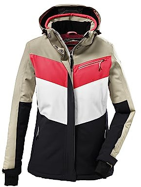 killtec Damen Funktionsjacke/Skijacke mit abzippbarer Kapuze und Schneefang KSW 253 WMN SKI JCKT, hell camel, 46, 37583-000