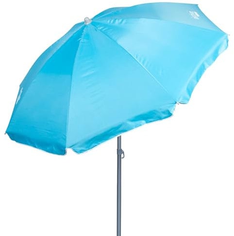 AKTIVE 62237, Sombrilla de playa Ø180 cm inclinable c/protección UV50, Azul