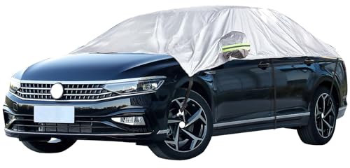 Telo di copertura per auto invernale, per auto e windshield neve; telo di copertura impermeabile per auto e mezza auto, protegge il tuo vento e il rooof (berline)