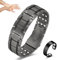 Vicmag Magnetarmband Herren Drei Reihen Magnetfeld Titanstahlarmband Faltschließe mit Einstellwerkzeug (Grau)