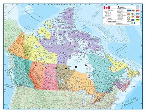 Karte von Kanada - Politische Frontblatt-Laminierung - 59,4 x 42 cm - Detaillierte Kartografie - Maps International
