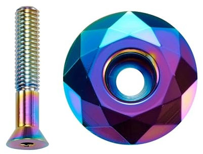 Mtb Fahrrad-Headset-Oberkappe, ölglatt, Aluminium, Mountian Bike Stem Top Cap Ultraleicht 28,6 mm 1 1/8 Zoll Vorbau Top Caps Bmx Schüssel Abdeckungen (Regenbogen)