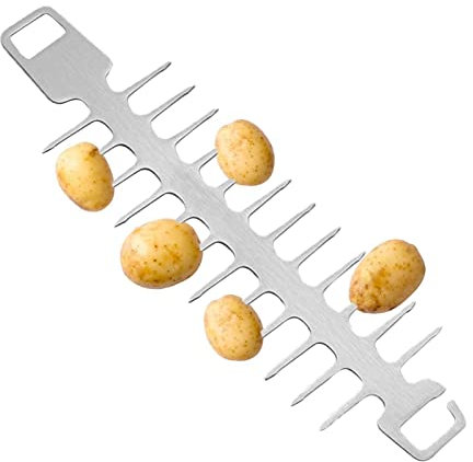 ZORQ Brochettes de Gril pour Grill extérieur,Brochettes de Barbecue pour Griller | Brochettes en métal pour Griller, en Forme d'os de Poisson, en Acier Inoxydable, réutilisables pour Griller des
