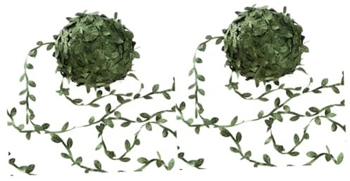 Cabilock 2St Dekoration Künstliche Blumengirlande Pflanzen kunstpflanze künstliche blätter Anlage Weinreben künstlich Lassen Reben verlassen Urwald schmücken Rattan Kranz Blattrebe