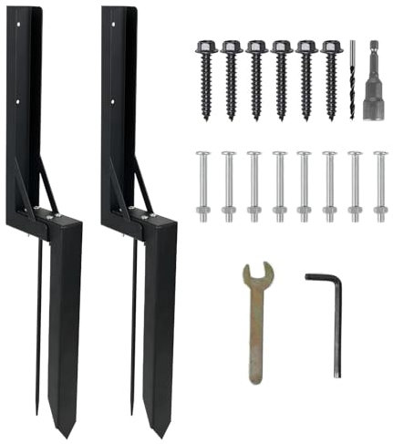 Fence Post Repair Kit, High Hardness Carbon Steel Fence Post Anchor with Fixation Pin, 2/4PCS Stable Sturdy Fence Repair Ground Stakes for Garden, Ranch (2)
