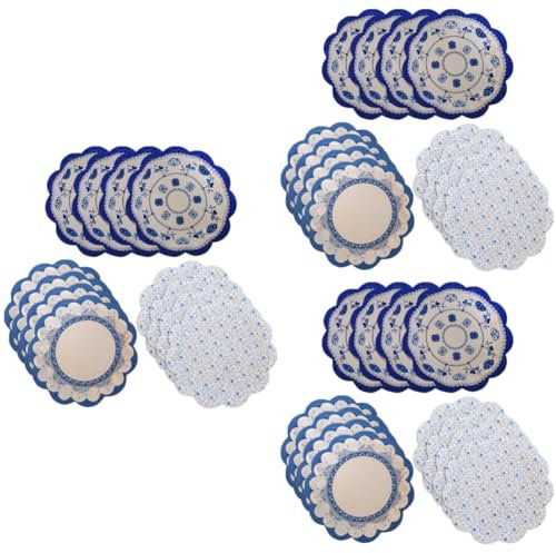 Didiseaon 36 Pcs Paper Dish Plates Dinnerware Plates Chinese Party Cupcake Pans Blue White Dinner Plates Floral Dinner Plates Floral Plates Party Serving Plates The Dish Vintage
