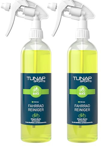 TUNAP SPORTS Fahrrad-Reiniger 2x 1L – E-Bike Ready | Im 2er Vorteilspack | Schonende Allroundreinigung für jedes Bike | Entfernt Schlamm, Ölfilm & Staub mühelos | Made in Germany
