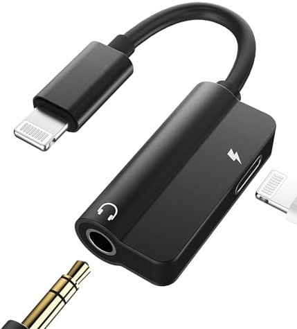 Adaptador Jack 3,5mm Auriculares Lightning Cargador Aux Cable Accesorios Cable Audio Auriculare Divisor para iPhone 14 13 para Apple para iPad Auriculares Carga Alargador Auriculares Autoradio Adapter
