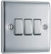 AMK® BG Metal Chrome 10AX Plate Switch 2 Way 3 Gang Controls Three Lights All Fixings Included