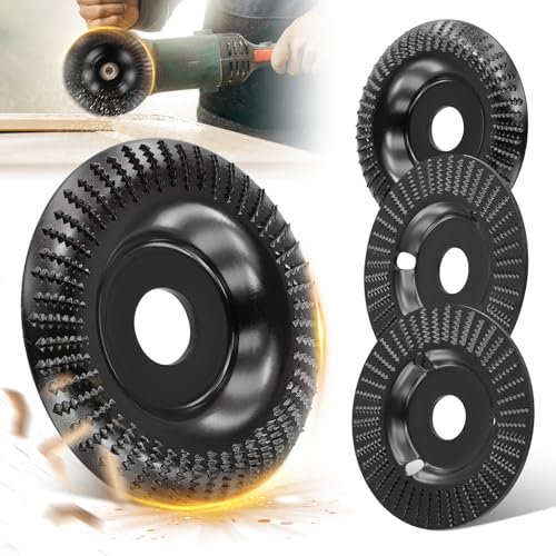 Angle Grinder Wood Cutting Discs 115mm, 4 PCS Grinding Wheel Shaping Disc Sanding Carving Tool for Polishing Sculpting