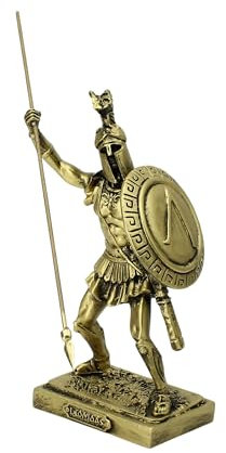 Leonidas Statue König von Spartan 300, handgefertigte Skulptur, 20 cm, bronzefarben, goldfarben