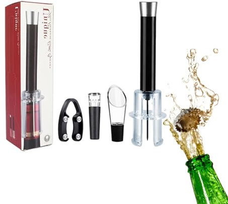 Kit de abridor de botellas de vino, juego de abridor de botellas con bomba de presión de aire para vino, kit de abridor de botellas de vino con sacacorchos manual