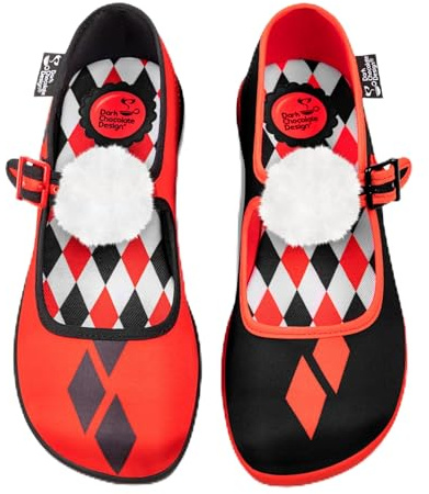 Hot Chocolate Design Chocolaticas Funky Canvas Women's Mary Jane Flat Shoes | Mary Jane Silhouette, Round Closed Toe, Cushioned Insole with Arch Support, Vegan Textile