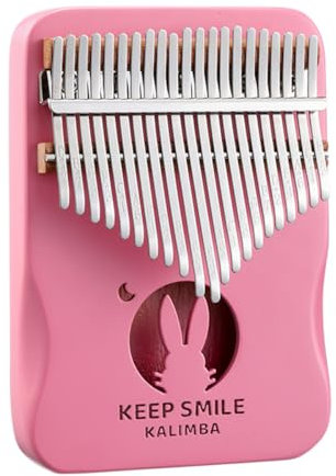 Kalimba Daumenklavier 21 Tasten/17 Tasten Finger Klavier Tragbares Musikinstrument für Anfänger, Musikgeschenke für Musikliebhaber (Kaninchen, Groß)