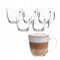 Oslo Lot de 6 tasses en verre, à café, à thé, avec anse, 420 ml